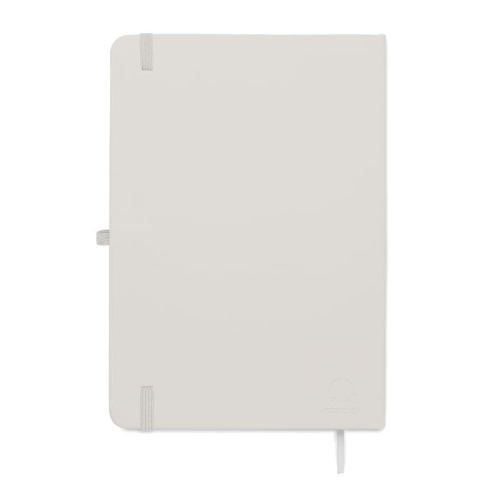 ARCOLOOP - Libreta A5 de PU reciclado con tapa rígida y cierre elástico en color claro