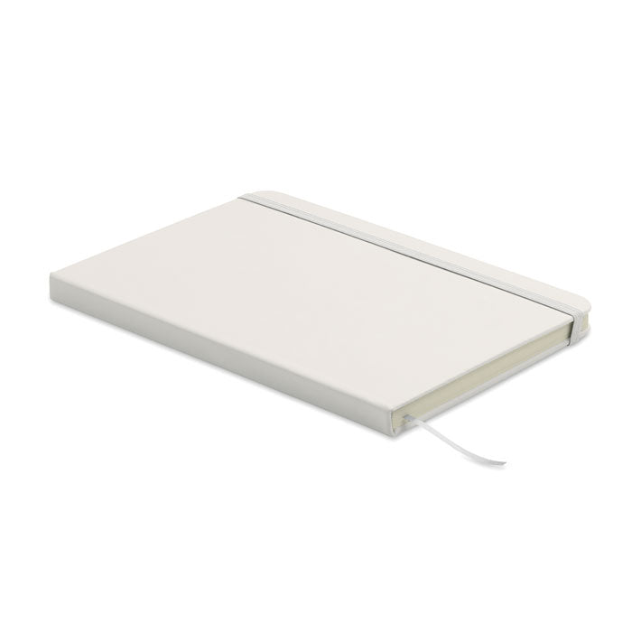 ARCOLOOP - Libreta A5 de PU reciclado con tapa rígida, cierre elástico y cinta marcapáginas.