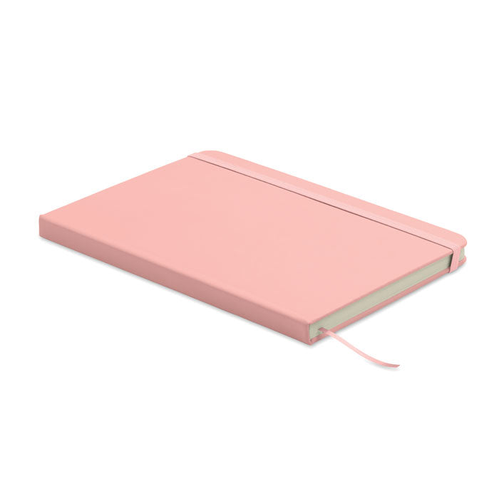 ARCOLOOP - Libreta A5 de PU reciclado en color rosa con tapa rígida y cinta marcapáginas