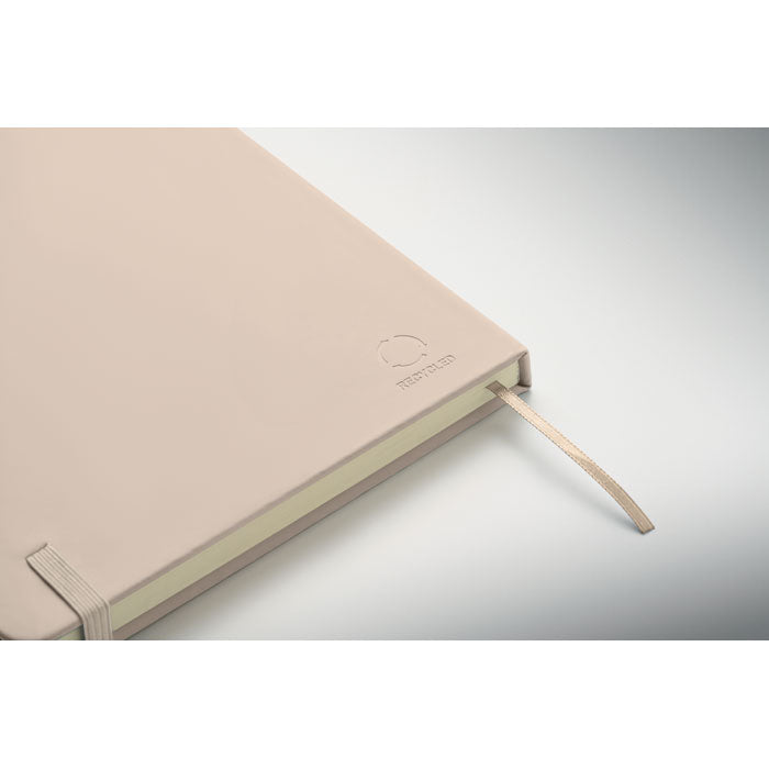 ARCOLOOP - Libreta A5 de PU reciclado con tapa rígida y cinta marcapáginas.