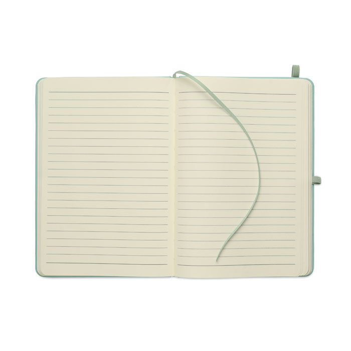 ARCOLOOP - Libreta A5 de PU reciclado con páginas rayadas y cinta marcapáginas.