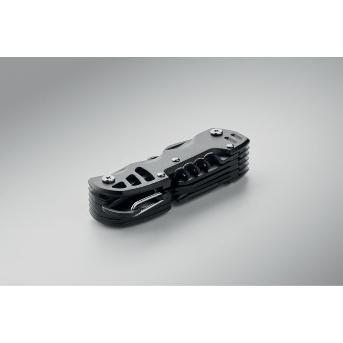 MYTOOL - Navaja multiusos 13 en 1 compacta y multifuncional en color negro.