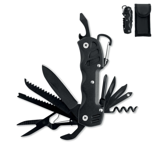 MYTOOL - Navaja multiusos 13 en 1 con múltiples herramientas en un diseño compacto y funda 600D.