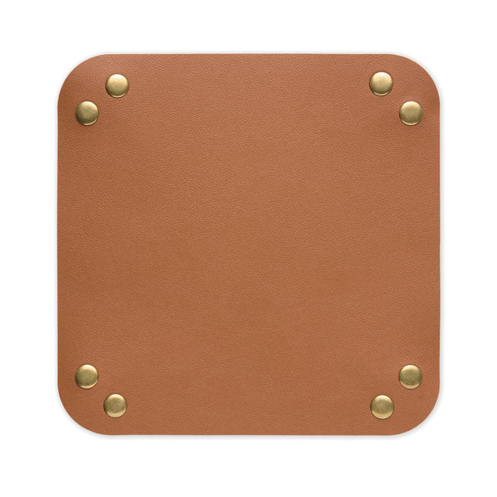 KEYSPOT - Bandeja para llaves de PU con hebillas de hierro, diseño plegable en color marrón.