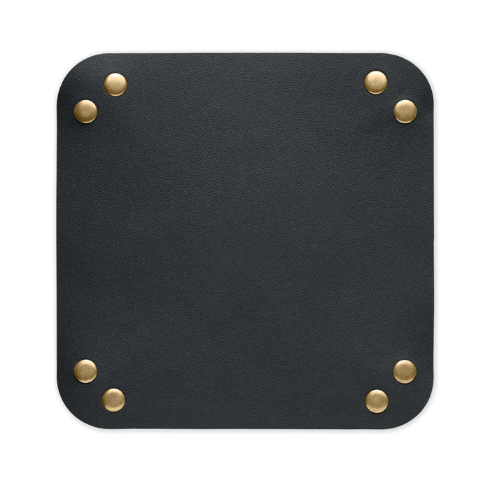 KEYSPOT - Bandeja para llaves de PU con hebillas de hierro y diseño elegante.