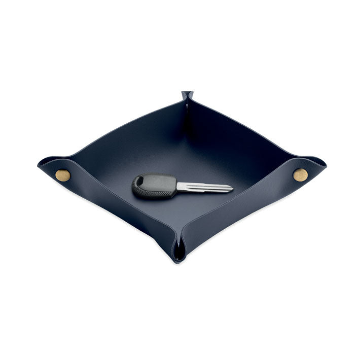 KEYSPOT - Bandeja para llaves de PU con diseño elegante y compartimento para llaves.