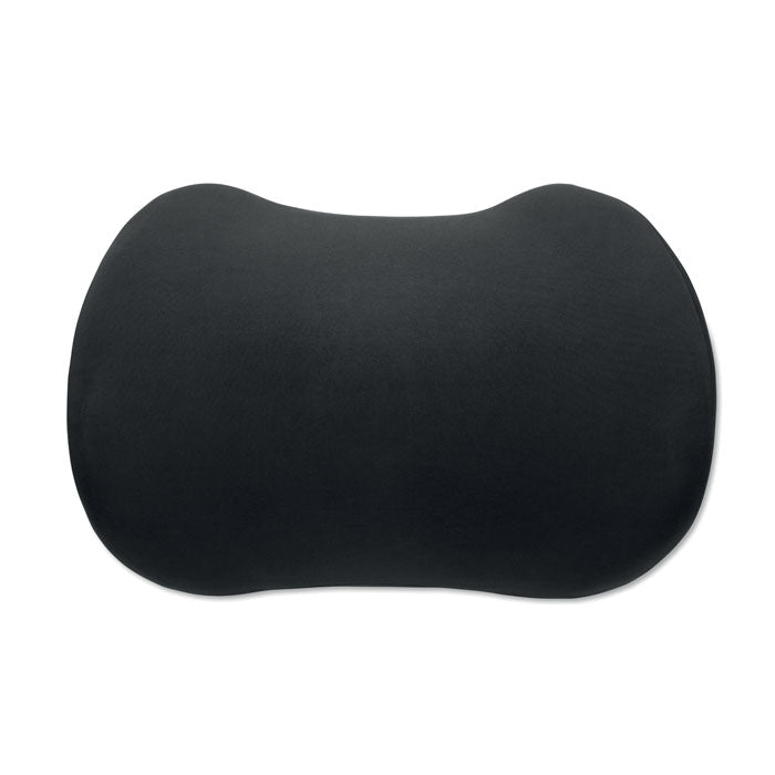 NECKRES - Cojín ergonómico viscoelástica en color negro, ideal para soporte lumbar en oficina o viajes.