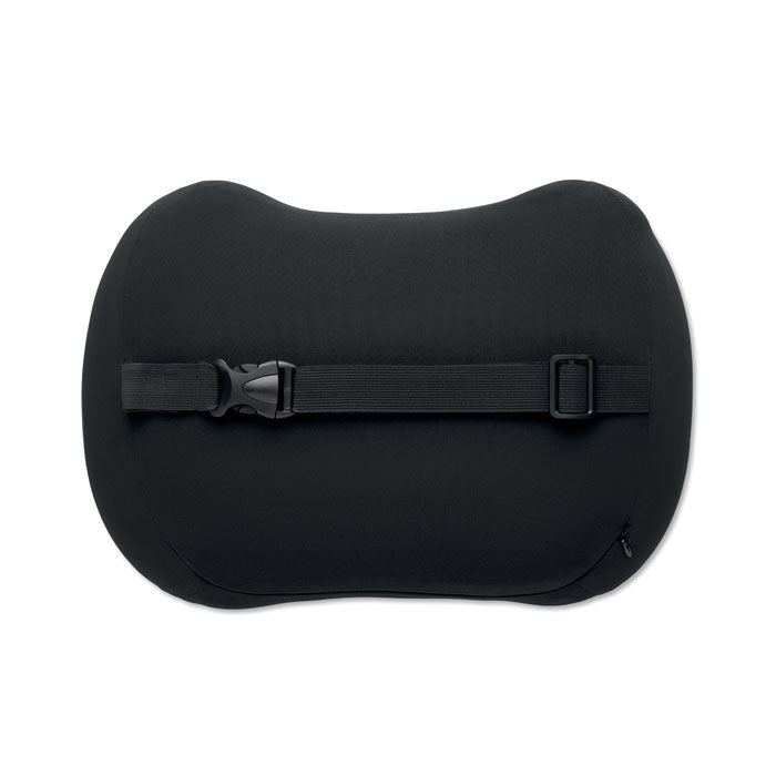 NECKRES - Cojín ergonómico viscoelástica negro con correa de sujeción para apoyo lumbar
