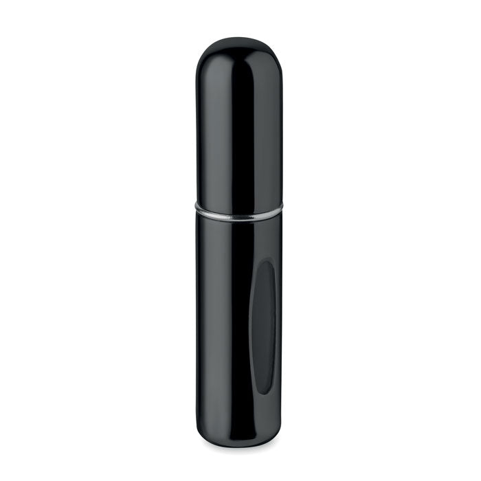 SPRAY - Atomizador recargable de 5 ml en color negro, diseño elegante y práctico, ideal para llevar perfume.