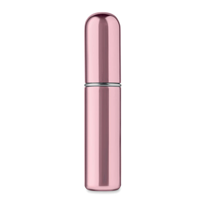 SPRAY - Atomizador recargable de 5 ml en color rosa, diseño elegante y práctico para perfumes.