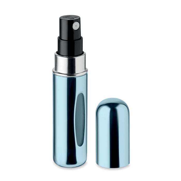 SPRAY - Atomizador recargable de 5 ml en aluminium electrochapado con tapa, diseño antigoteo y antifugas.