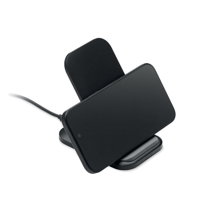 POWERFOLD - Cargador plegable 15 W, soporte de carga inalámbrica en color negro con cable USB-C.
