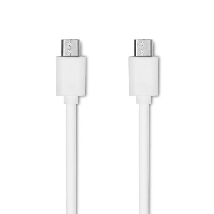 Cable USB-C blanco de alta calidad, ideal para conectar dispositivos y cargar, compatible con cargadores PowerFold.