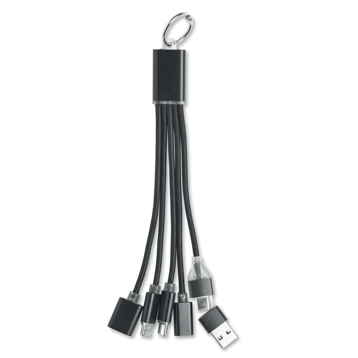 HUBLUE - Llavero cable de carga 3 en 1 con múltiples salidas y entrada USB-A y USB-C