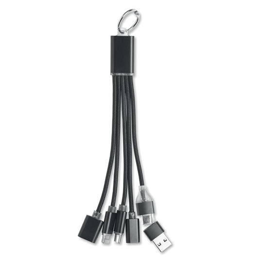 HUBLUE - Llavero cable de carga 3 en 1 con múltiples salidas y entrada USB-A y USB-C