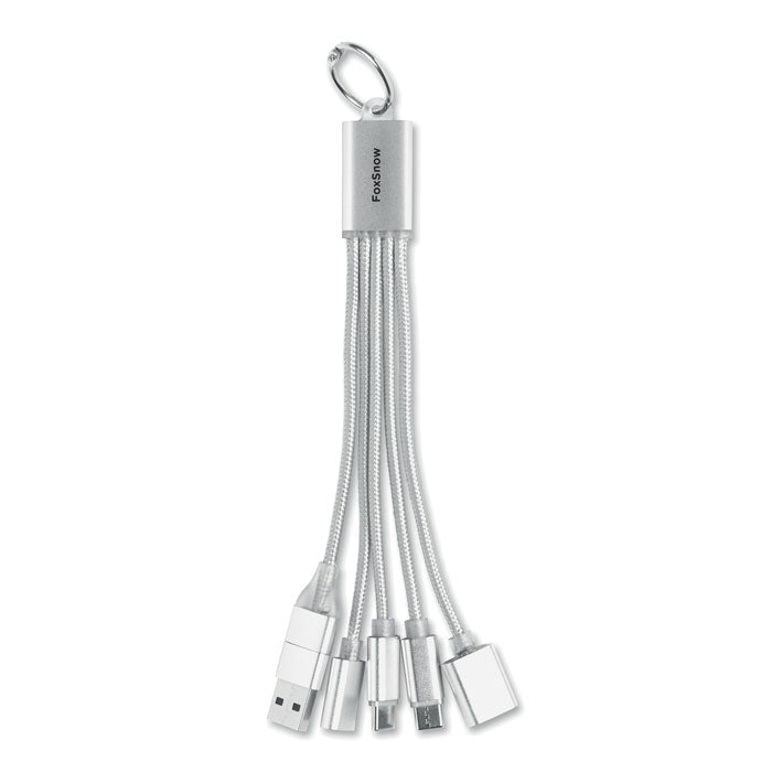 HUBLUE - Llavero cable de carga 3 en 1, con múltiples conectores para carga y transferencia de datos en aluminio.