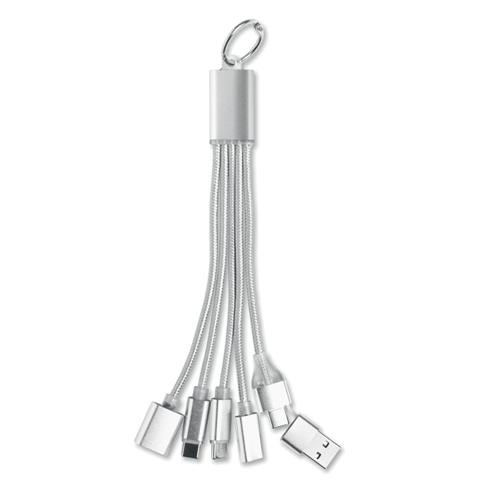HUBLUE - Llavero cable de carga 3 en 1 con múltiples conectores USB incluido en un diseño compacto y práctico.