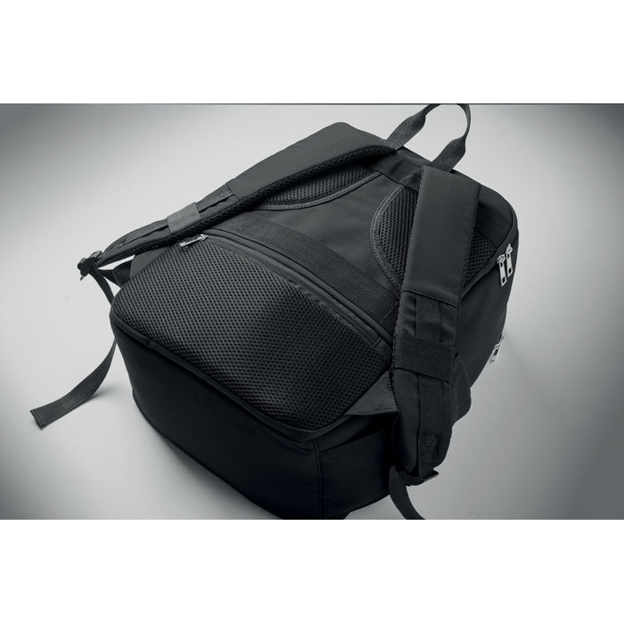 SALEM - Mochila cabina nylon 20L vista superior con detalles en negro y correas ajustables.