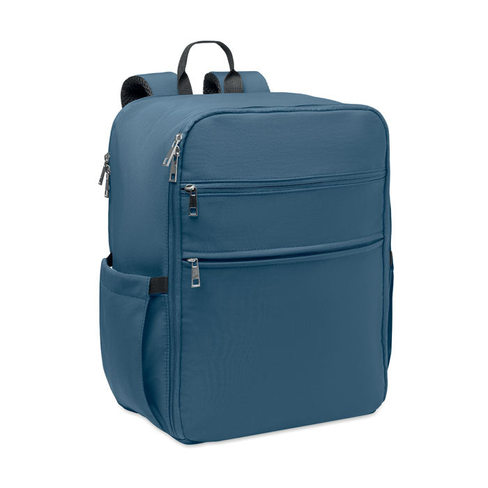 Mochila cabina nylon 20L SALEM en color azul, con bolsillos y correas ergonómicas.