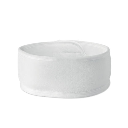 Cinta promocional para el cabello de microfibra blanca, vista frontal