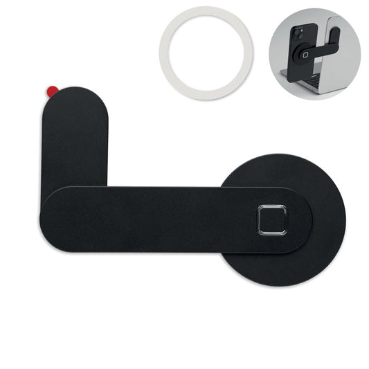 SCREENTACH - Soporte magnético p/teléfono en color negro con anillo metálico para teléfonos no compatibles.