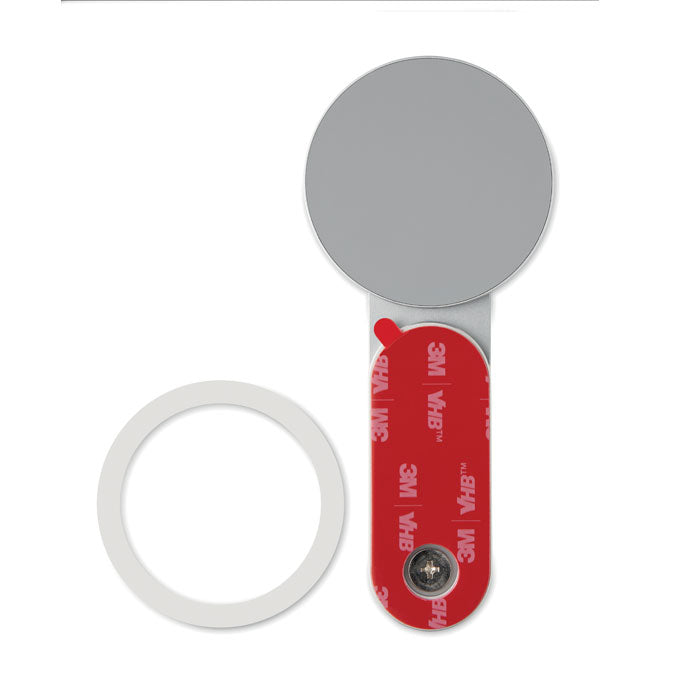 SCREENTACH - Soporte magnético p/teléfono, incluye anillo metálico y adhesivo 3M para montaje.