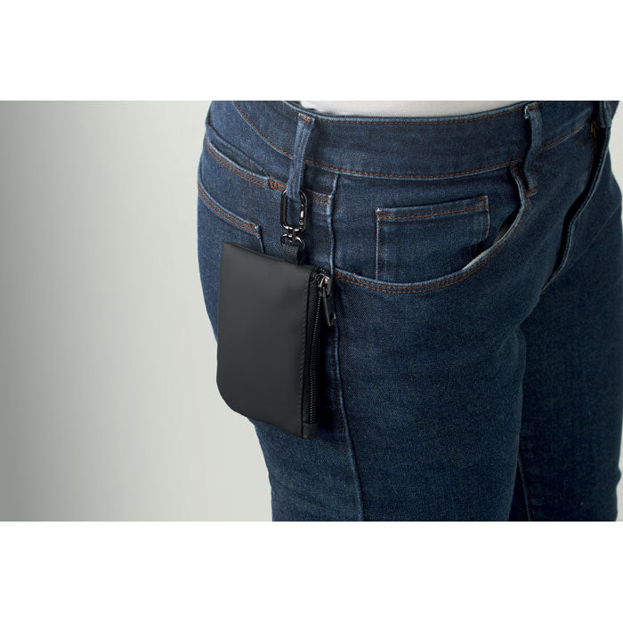 GUARDO - Cartera llavero PU y mosquetón colgada del pantalón, ideal para llaves y monedas.