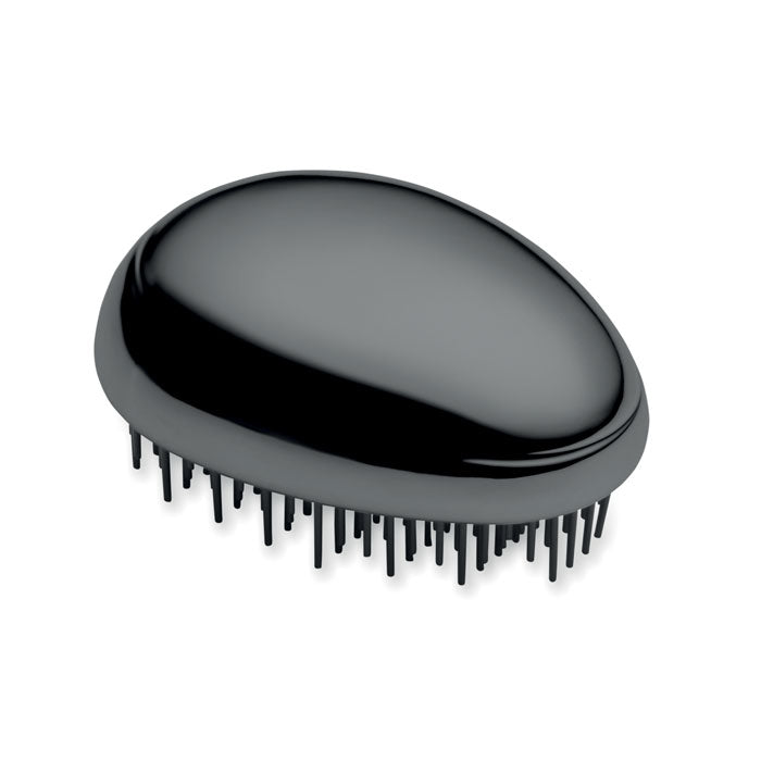 Cepillo antienredos para cabello en color negro, diseñado para desenredar suavemente el cabello y reducir roturas.