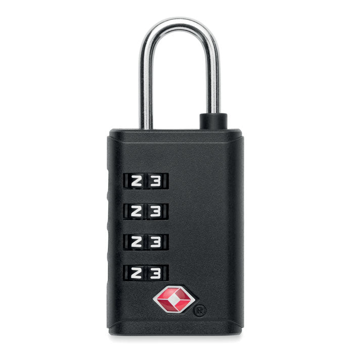 LOCK - Candado TSA 4 dígitos en color negro con combinación de 4 dígitos para seguridad en viajes y equipaje.