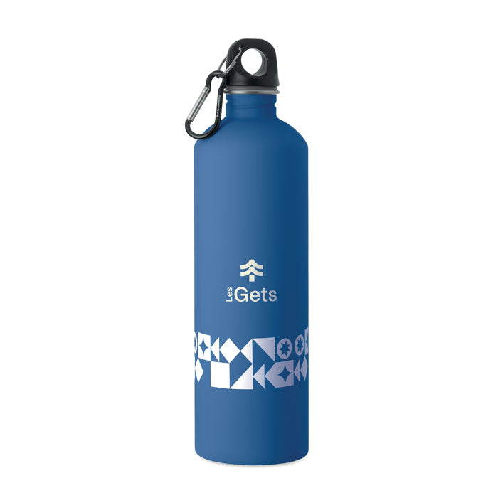 REBIG MOSS SOFT - Botella de pared simple 750 ml en color azul con mosquetón de aluminio
