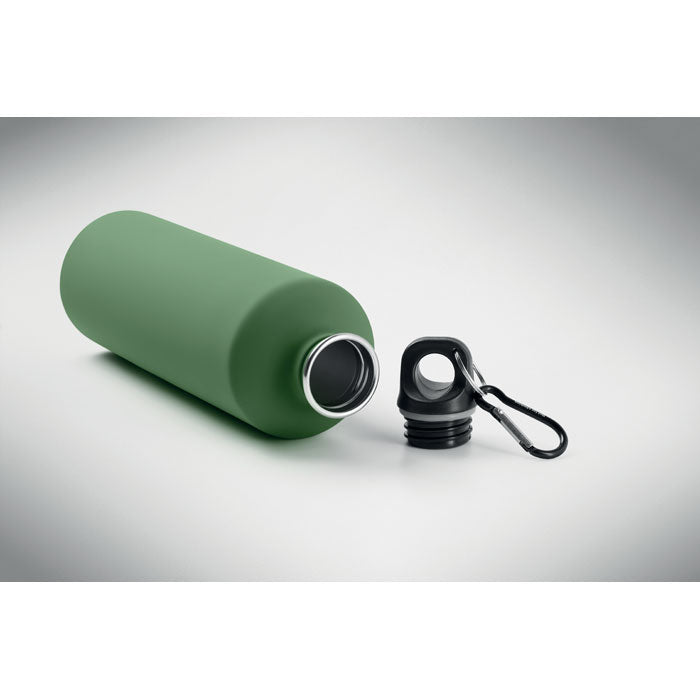 REBIG MOSS SOFT - Botella de pared simple 750 ml en color verde con tapa y mosquetón de aluminio.