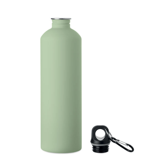 REBIG MOSS SOFT - Botella de pared simple 750 ml en color verde suave con mosquetón de aluminio.