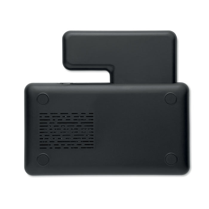 DOCK3 - Cargador plegable 3 en 1 15 W vista superior del cargador negro en diseño compacto.