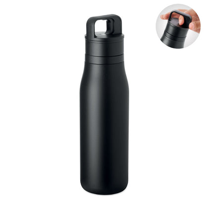 Botella térmica de doble pared negra de 500 ml