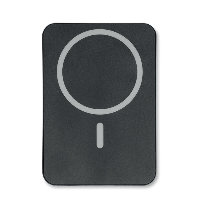 SLIMVOLT - Powerbank ultrafino de 20 W, vista superior del diseño magnético en color negro.