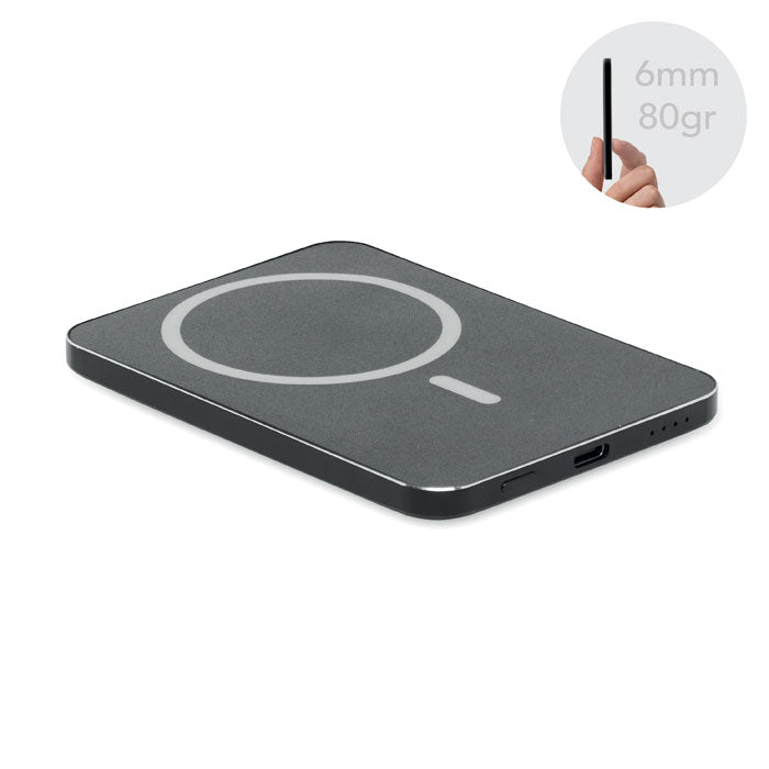 SLIMVOLT - Powerbank ultrafino de 20 W, carga inalámbrica, diseño delgado y liviano, conexión USB-C, 5000 mAh.