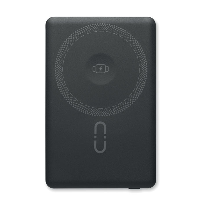CORE - Powerbank magnético de 5000 mAh en aluminio reciclado, carga inalámbrica 15W.