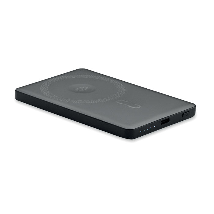 CORE - powerbank magnético de 5000 mAh en aluminio, carga inalámbrica y por cable.