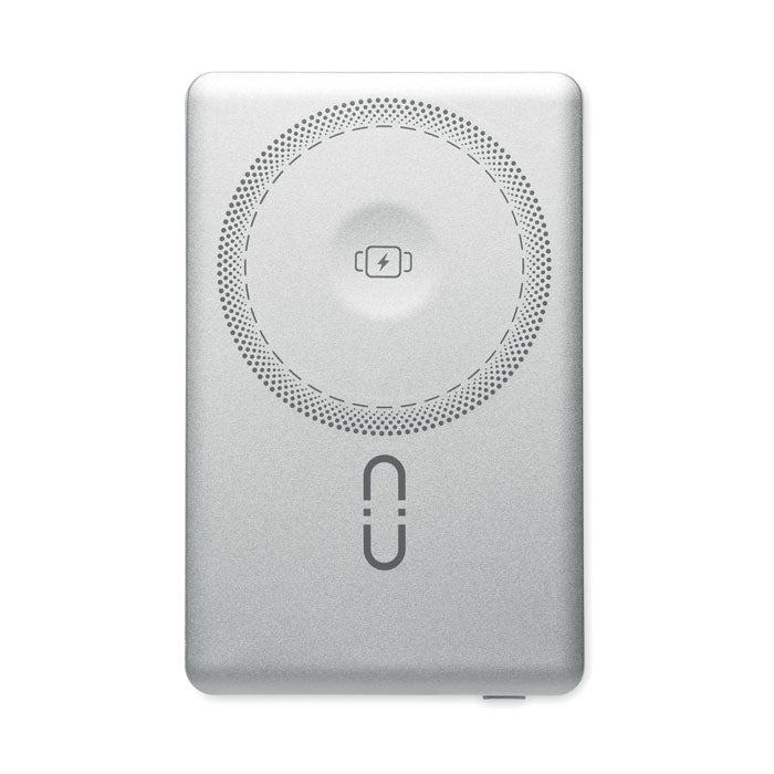 CORE - Powerbank magnético de 5000 mAh en aluminio reciclado con carga inalámbrica de 15W y PD 20W.