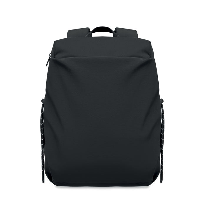 NAPA - Mochila nylon PC  16" 17L mochila negra con bolsillos laterales y diseño moderno
