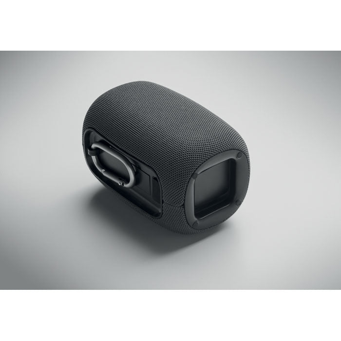 TOAVOLT - Altavoz inalámbrico de 8 W, diseño moderno en color negro, vista lateral que muestra la textura de la malla.