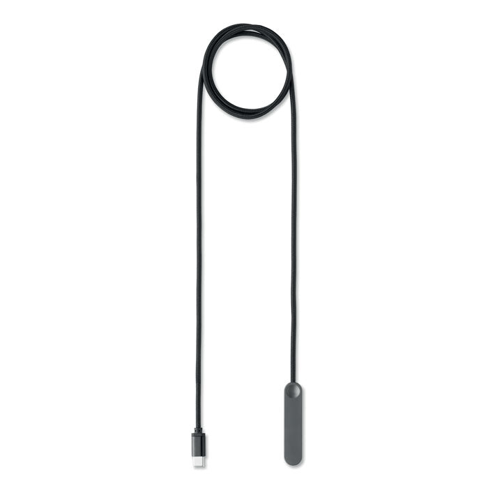 NIFTY - Cable USB-C 60W con soporte sobre fondo blanco, mostrando conector y soporte integrado.