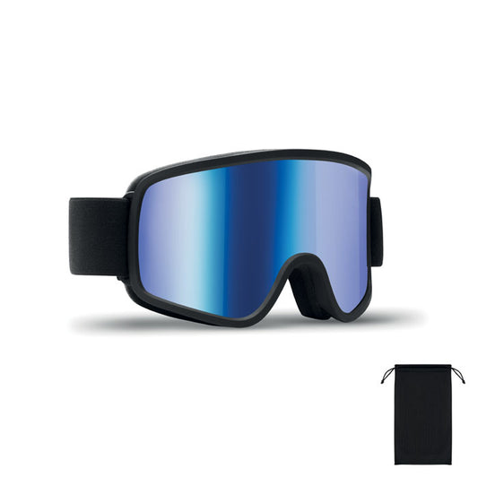 NISEKO - Gafas de esquí UV400 con lente espejada y protección UV400, incluyendo funda con cordón.