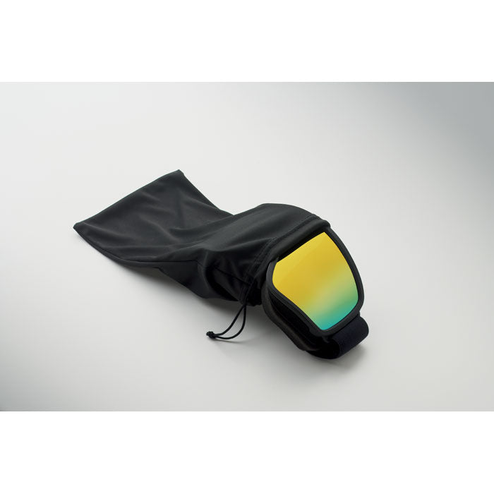 NISEKO - Gafas de esquí UV400 en funda, lente espejada de colores brillante y diseño moderno.