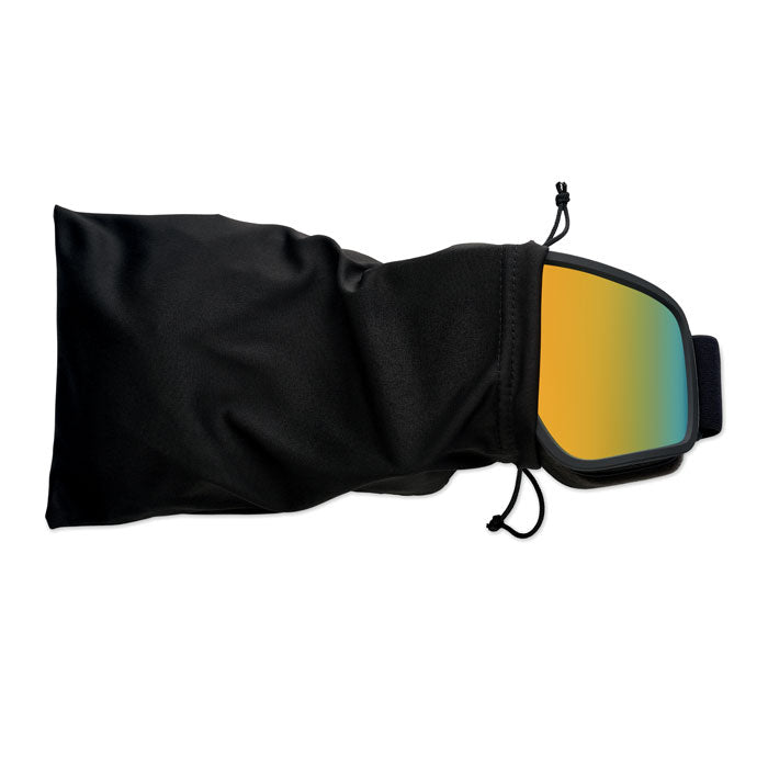 NISEKO - Gafas de esquí UV400 en funda negra, con lente espejada y protección UV400.