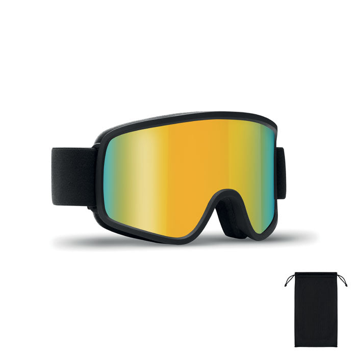 NISEKO - Gafas de esquí UV400 con lente espejada y funda con cordón incluida.