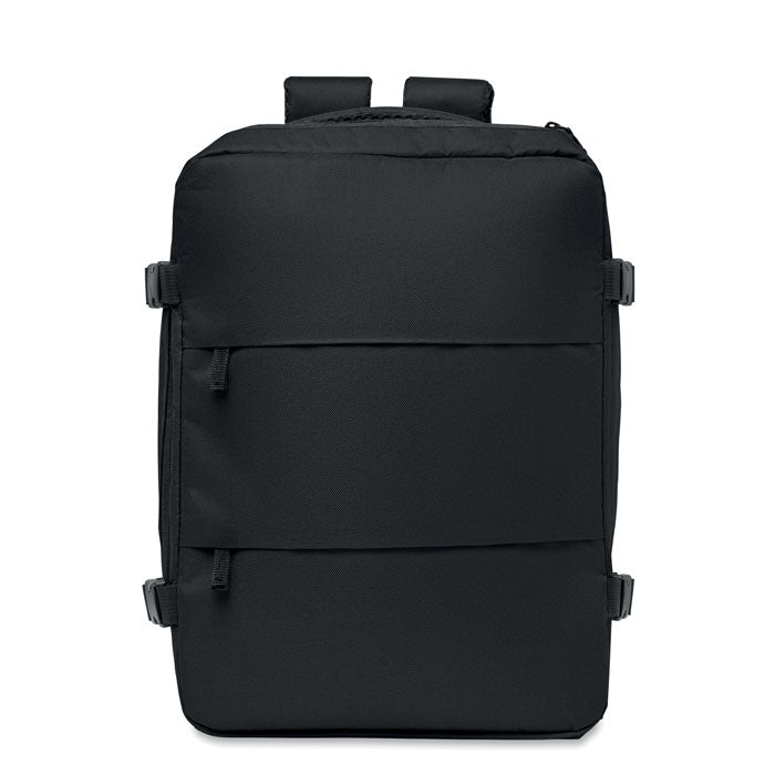 ASPEN - Mochila cabina extensible 20L en color negro con diseño minimalista y compartimentos funcionales.