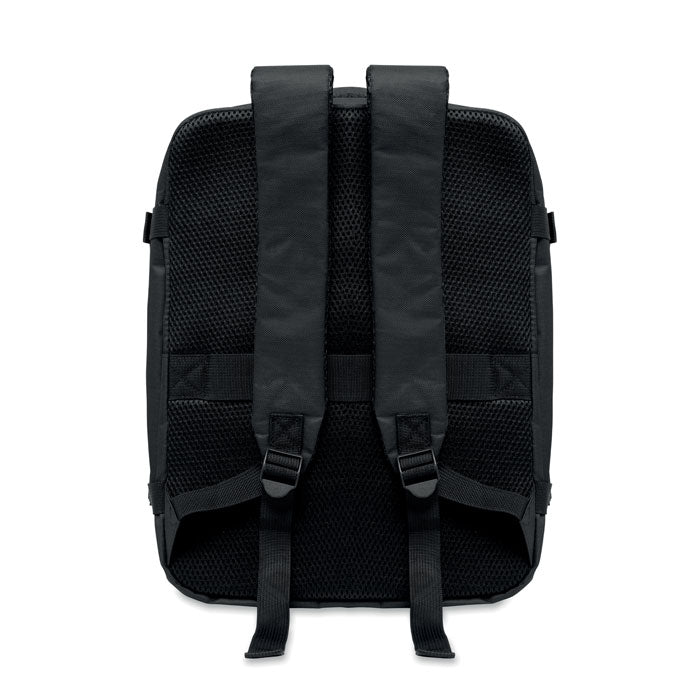ASPEN - Mochila cabina extensible 20L, vista trasera con correas acolchadas y respaldo de malla