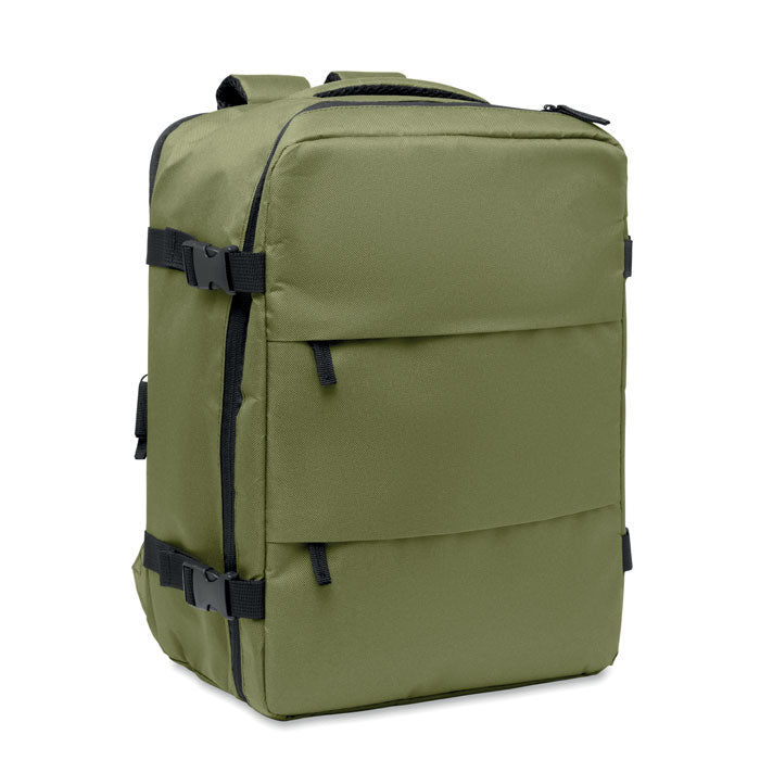 ASPEN - Mochila cabina extensible 20L color verde olivo con múltiples compartimentos y correas de ajuste