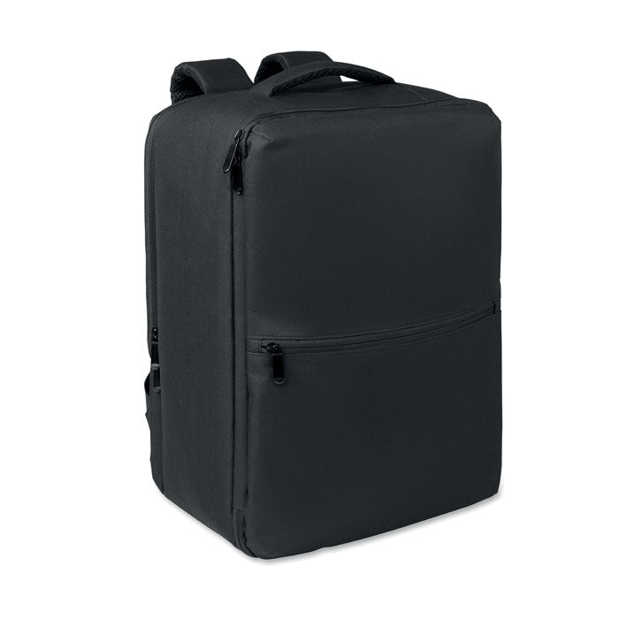 CITYFLOW - Mochila RPET y bolsa vacío 18L, mochila negra con bolsillos y diseño acolchado.